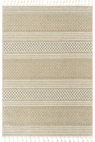 Elite 05 Beige Boucle Rug Ethnic Kitchen Rug Woven Rug Runner Decorative Hallway Rug-Beige 4 - 6