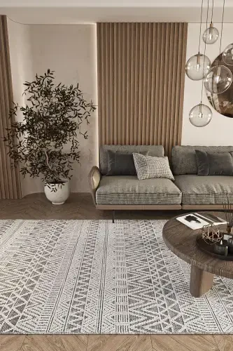 Elite 14 Grey Living Room Carpet Boucle Scandinavian Rug Runner Ethnic Kitchen Rug Decorative Hallway Carpet-Grey 7 - 7