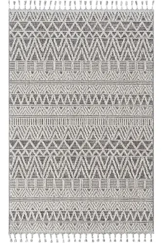 Elite 14 Grey Living Room Carpet Boucle Scandinavian Rug Runner Ethnic Kitchen Rug Decorative Hallway Carpet-Grey 7 - 8