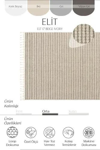 Elite 17 Beige Boucle Living Room Carpet Ethnic Kitchen Rug Woven Carpet Runner Decorative Hallway Carpet-Beige 8 - 5