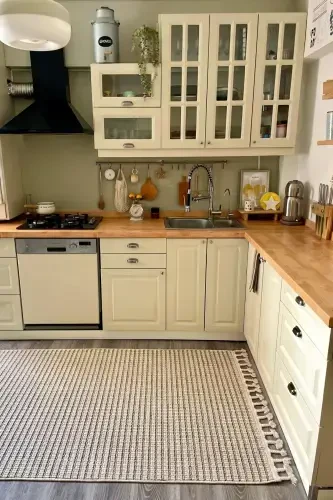 Elite 17 Beige Boucle Living Room Carpet Ethnic Kitchen Rug Woven Carpet Runner Decorative Hallway Carpet-Beige 8 - 8