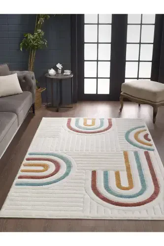 Elite Curly Multi Colors Soft Plush Fleece Shaggy Kids Room Living Room Hall Carpet 0906A-Multi Color - 1