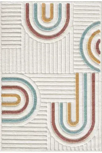 Elite Curly Multi Colors Soft Plush Fleece Shaggy Kids Room Living Room Hall Carpet 0906A-Multi Color - 2