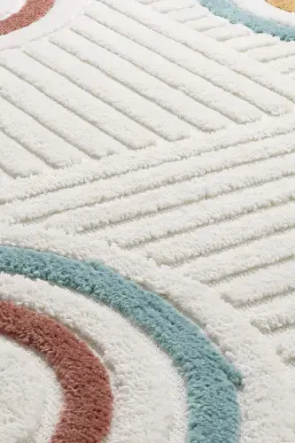 Elite Curly Multi Colors Soft Plush Fleece Shaggy Kids Room Living Room Hall Carpet 0906A-Multi Color - 4