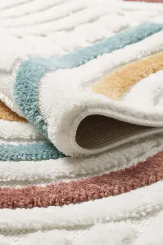 Elite Curly Multi Colors Soft Plush Fleece Shaggy Kids Room Living Room Hall Carpet 0906A-Multi Color - 5