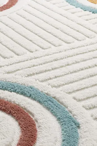 Elite Curly Multi Colors Soft Plush Fleece Shaggy Kids Room Living Room Hall Carpet 0906A-Multi Color - 4