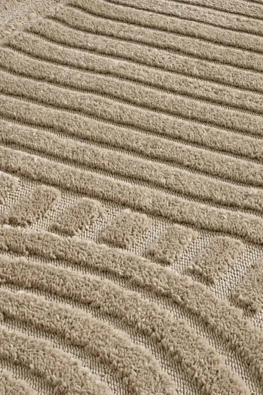 Elite Curly Soft Plush Fleece Shaggy Kids Room Living Room Hall Kitchen Rug-Beige - 2