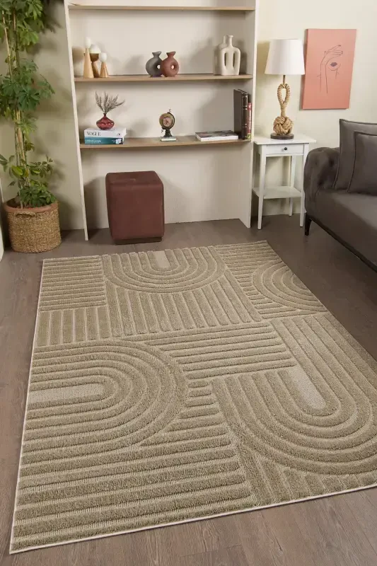 Elite Curly Soft Plush Fleece Shaggy Kids Room Living Room Hall Kitchen Rug-Beige - 3