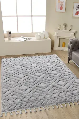 Elite Curly Soft Plush Fleece Shaggy Kids Room Living Room Lounge Kitchen Carpet-Grey/Gray - 1