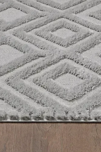 Elite Curly Soft Plush Fleece Shaggy Kids Room Living Room Lounge Kitchen Carpet-Grey/Gray - 4