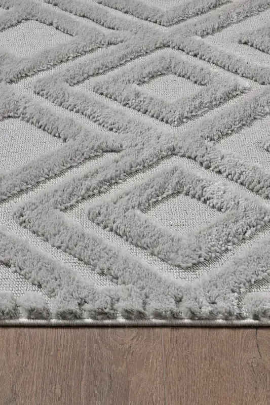 Elite Curly Soft Plush Fleece Shaggy Kids Room Living Room Lounge Kitchen Carpet-Grey/Gray - 4