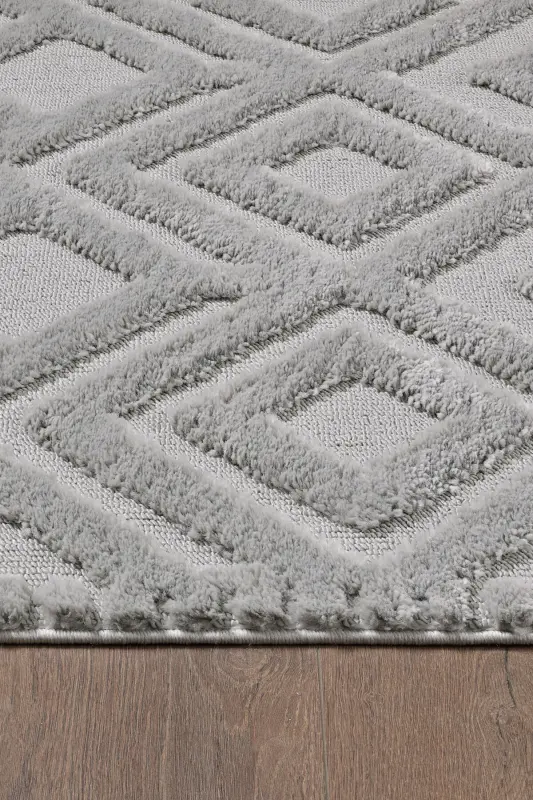 Elite Curly Soft Plush Fleece Shaggy Kids Room Living Room Lounge Kitchen Carpet-Grey/Gray - 4