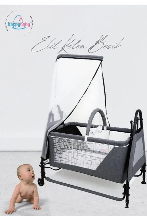 Elite Linen Cradle - Portable - Rockable - Toys - 1