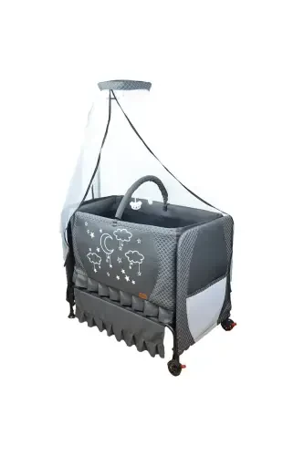 Elite Luxury Comfort Cradle - Portable - Rockable - Wipeable - Beside Crib - Anthracite - 3