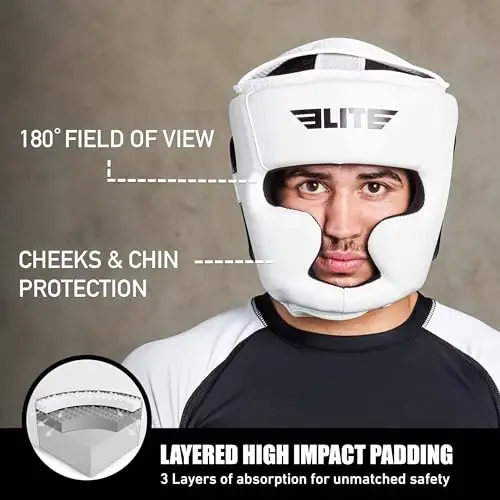 Elite Sports Best Boxing Headgear, Training Sparring Safety Head Guard for MMA, Kickboxing Trainees, Muay Thai, and Boxing for Adult Men - 2
