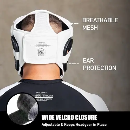 Elite Sports Best Boxing Headgear, Training Sparring Safety Head Guard for MMA, Kickboxing Trainees, Muay Thai, and Boxing for Adult Men - 3