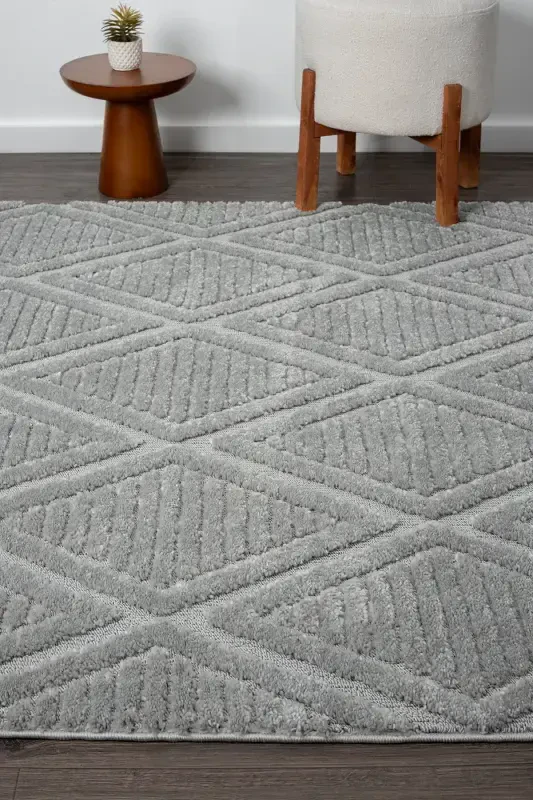 Элитная коллекция Высококачественный Мягкий ковер с кудрями и бахромой для гостиной и салона - серый - 2
