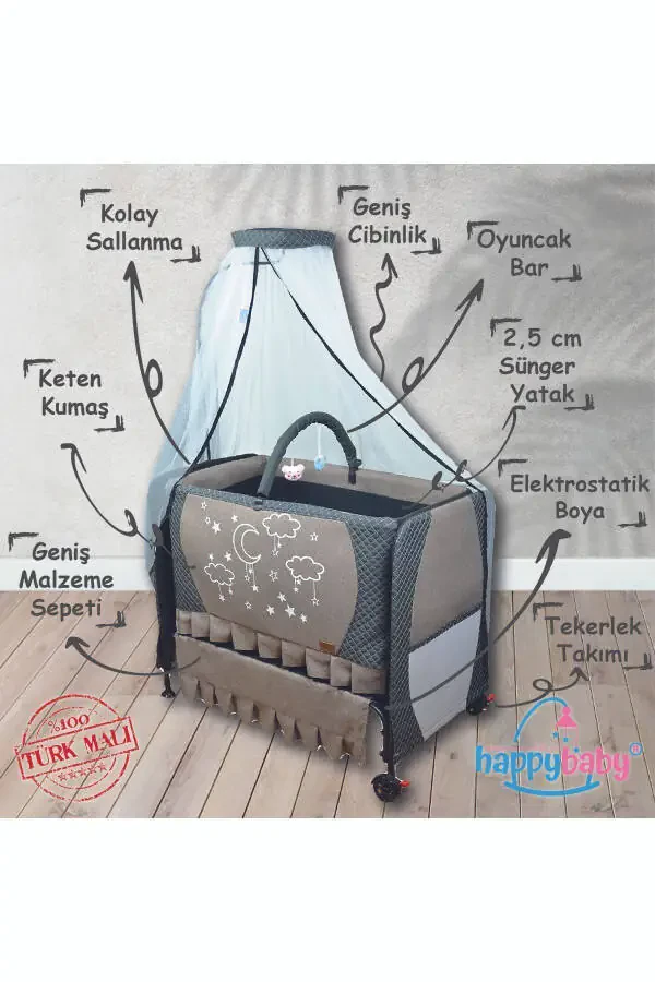 Элитная Роскошная Комфортная Колыбель - Портативная - Качающаяся - Протираемая - Детская Колыбель Рядом с Матерью - 2