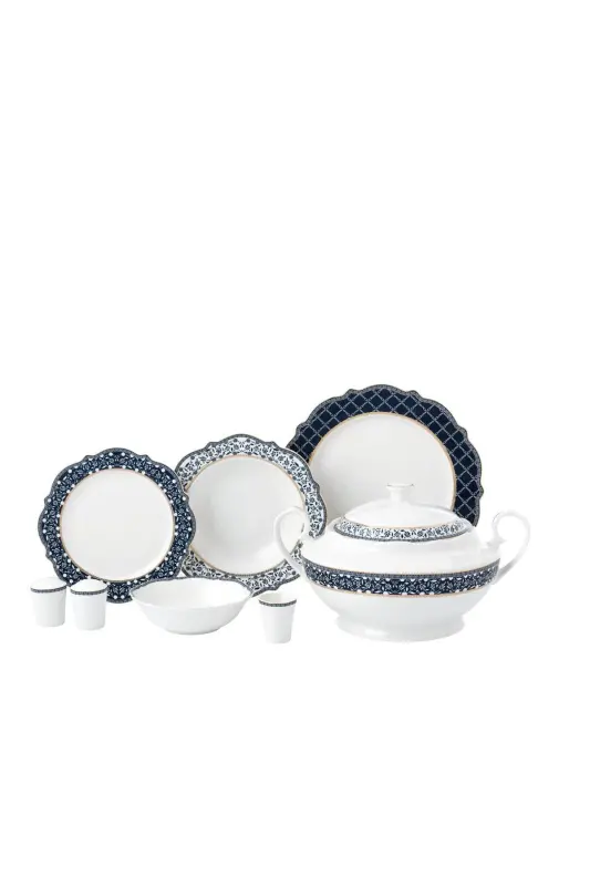 Eliza Collection yumaloq ovqat to'plami 60 dona - KORKMAZ