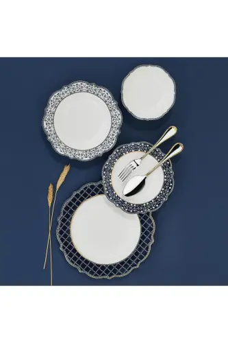 Eliza Collection yumaloq ovqat to'plami 60 dona - KORKMAZ (1)