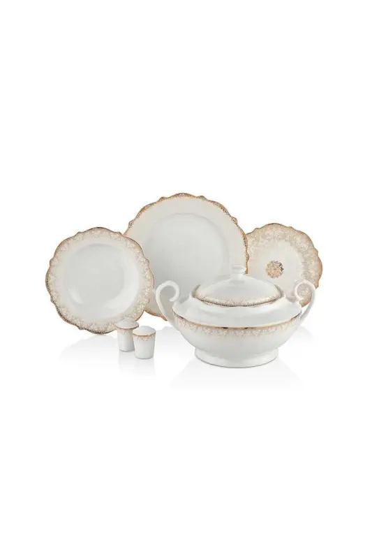 Eliza Collection 60 Parça Yuvarlak Yemek Takımı A8238 - NoColor-0091d666 - 2