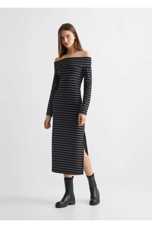 Elkalari ochiq midi libos - 2