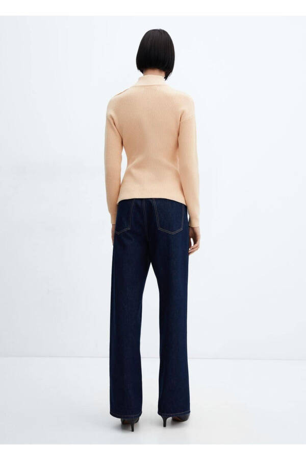 Elkasini tugmali shokolad rangli kozok - 11
