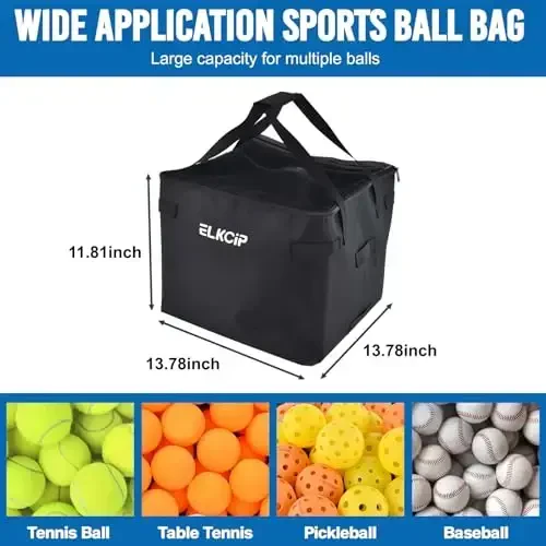 ELKCIP Portable Pickleball & Tennis Ball Collector - Pickleball Retriever Basket Carrier Gatherer Picker Hopper Container for Picking and Storage Training Tool for Ball - 2