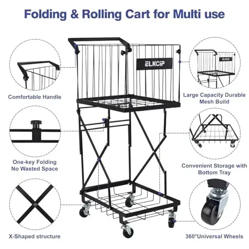 ELKCIP Portable Pickleball & Tennis Ball Collector - Pickleball Retriever Basket Carrier Gatherer Picker Hopper Container for Picking and Storage Training Tool for Ball - 3