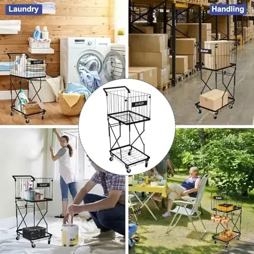 ELKCIP Portable Pickleball & Tennis Ball Collector - Pickleball Retriever Basket Carrier Gatherer Picker Hopper Container for Picking and Storage Training Tool for Ball - 6