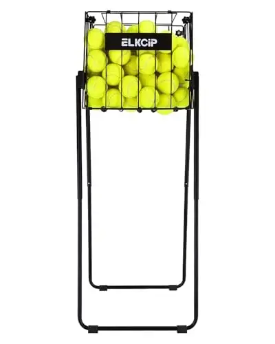 ELKCIP Portable Pickleball & Tennis Ball Hopper - Pickleball Collector Retriever Basket Carrier Gatherer Picker Container for Picking and Storage Training Tool for Ball - 1