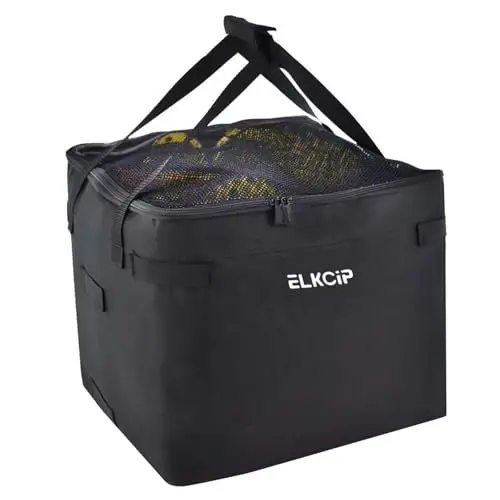 ELKCIP Portable Pickleball & Tennis Ball Hopper - Pickleball Collector Retriever Basket Carrier Gatherer Picker Container for Picking and Storage Training Tool for Ball - 1