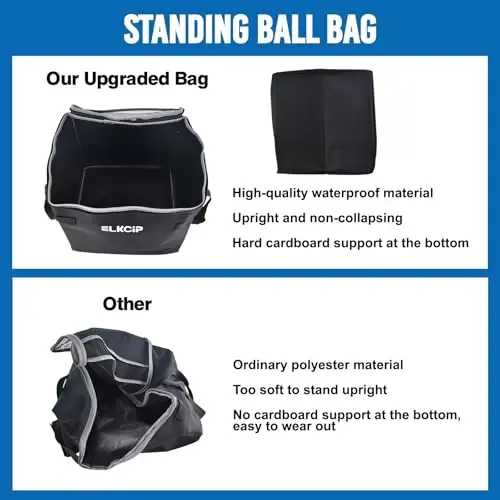 ELKCIP Portable Pickleball & Tennis Ball Collector - Pickleball Retriever Basket Carrier Gatherer Picker Hopper Container for Picking and Storage Training Tool for Ball - 4