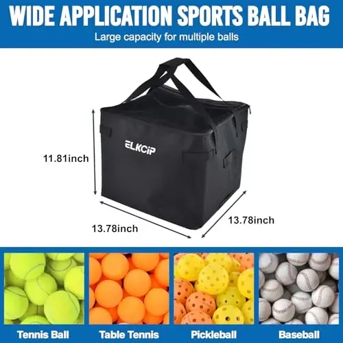 ELKCIP Portable Pickleball & Tennis Ball Collector - Pickleball Retriever Basket Carrier Gatherer Picker Hopper Container for Picking and Storage Training Tool for Ball - ELKCIP (1)