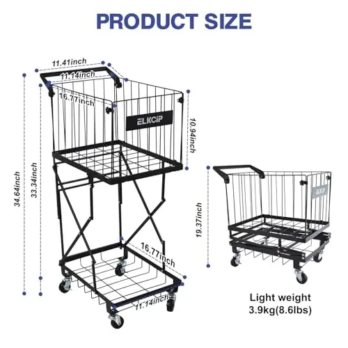 ELKCIP Portable Pickleball & Tennis Ball Collector - Pickleball Retriever Basket Carrier Gatherer Picker Hopper Container for Picking and Storage Training Tool for Ball - ELKCIP (1)