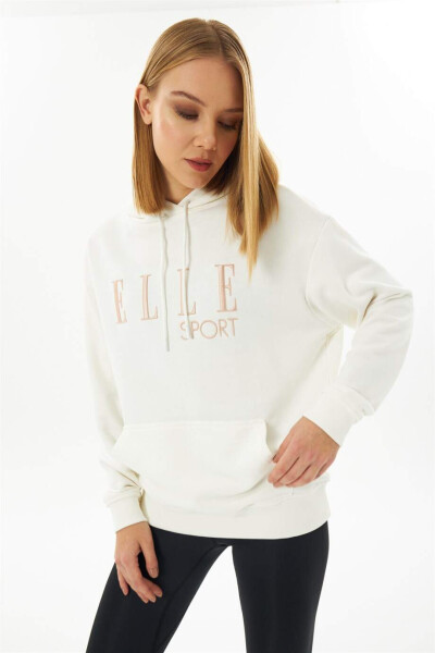 ELLE Sport Hooded Pocket Embroidered Women's Sweatshirt - 1