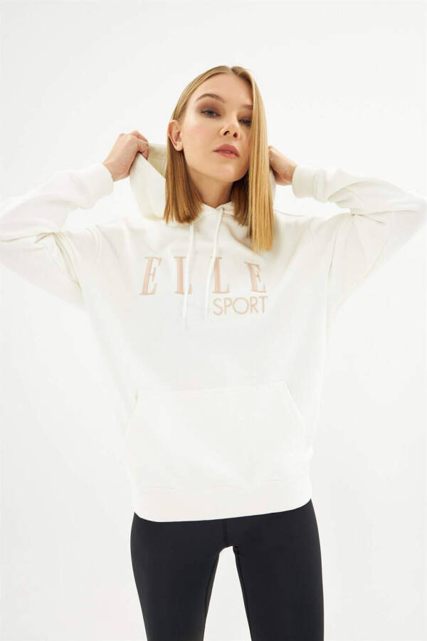 ELLE Sport Hooded Pocket Embroidered Women's Sweatshirt - 5