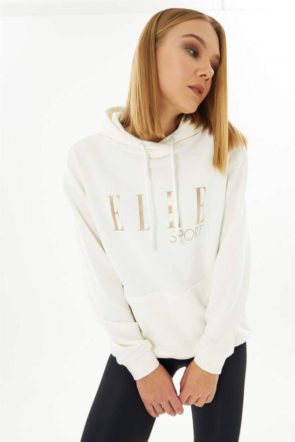 ELLE Sport Yaldızlı Cepli Kadın Kapüşonlu Sweatshirt - 2