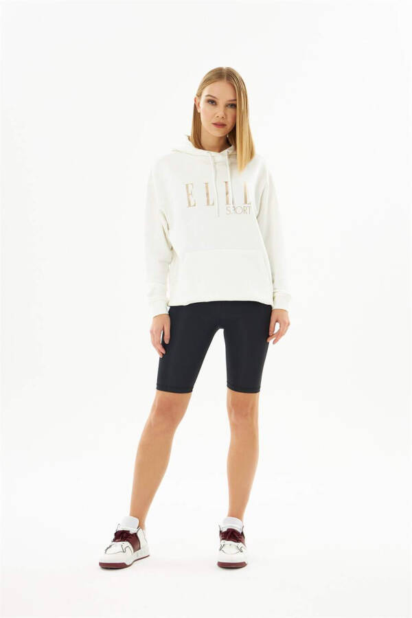 ELLE Sport Yaldızlı Cepli Kadın Kapüşonlu Sweatshirt - 4