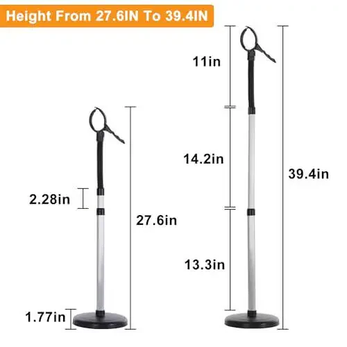 Erytlly Hair Dryer Stand Hands-Free Adjustable 360-Degree Rotating Blow Dryer Stand Hands-Free Metal Hair Dryer Holder Stand for Bathroom, Vanity, Makeup Room - 5