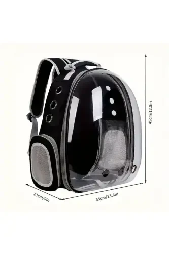 Ellips Mushuklar Uchun Ko'tarish Sumkasi Qora Qo'l Va Orqa Sumkasi 6 Havoning Kanallari 2 To'rli Cho'ntak Mushuklar Uchun Ko'tarish Sumkasi - 6