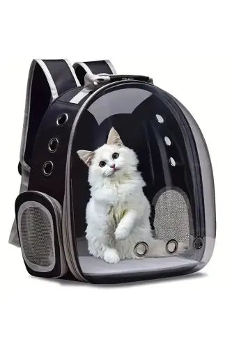 Ellipse Cat Carrier Bag Black Hand And Back Bag 6 Air Channels 2 Mesh Pocket Cat Carrier Bag - 4