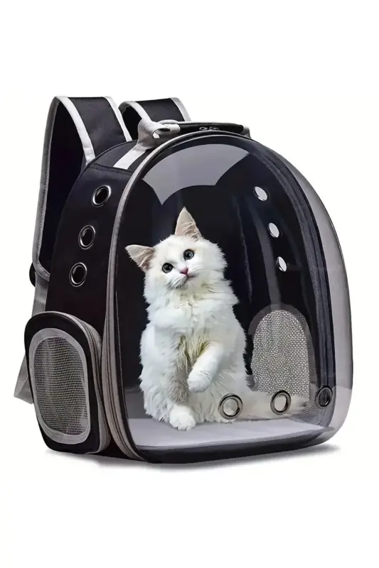 Ellipse Cat Carrier Bag Black Hand And Back Bag 6 Air Channels 2 Mesh Pocket Cat Carrier Bag - 4