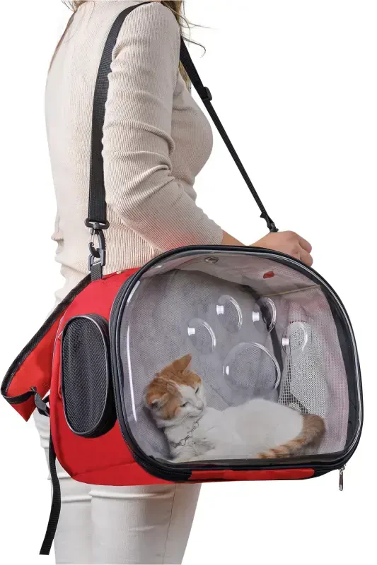 Ellipse Cat Carrier Blue-Red - NORTHERN FASHION