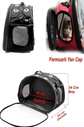 Ellipse Cat Carrier Hand And Backpack 6 Air Channels 2 Mesh Pockets Cat Carrier Astronaut-Gray - 3