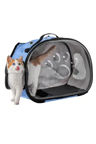 Elliptical Cat Carrier Blue-blue - 6
