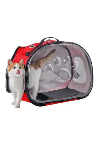 Эллиптическая Сумка-Переноска для Кошек Сине-красная - 4