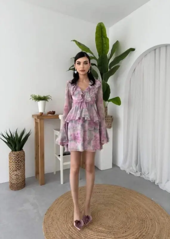 Elose Fırfırlı Elbise - 6