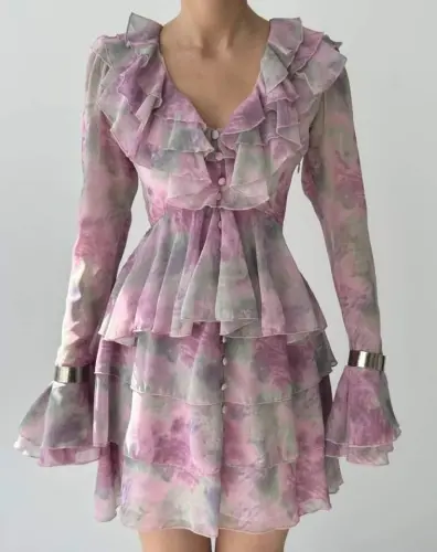 Elose Fırfırlı Elbise - BÜYÜKBEDENIZ (1)