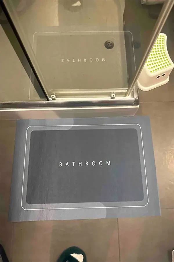 Else Anthracite Bathroom Printed Washable Non-Slip 2-Piece Bath Mat Toilet Set - 4